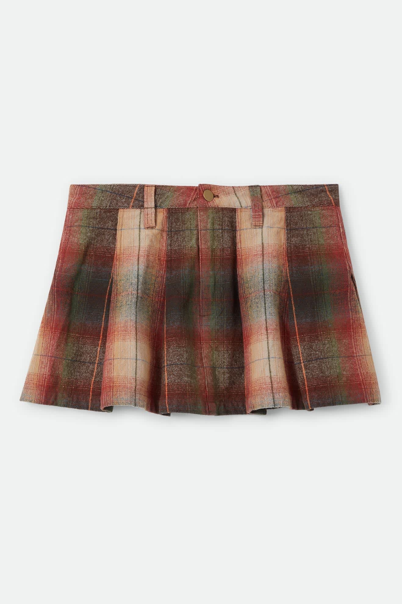 Women's Pleated Mini Skirt in the color Multi Shadow - Front Product Laydown Image
