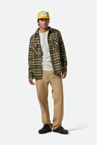 Men's Bowery L/S Flannel in the color Ivy Green/Olive Surplus/Black - Additional Fit image