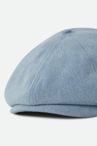 Unisex Brood Newsboy Cap in the color Light Indigo Wash - Additional Laydown image