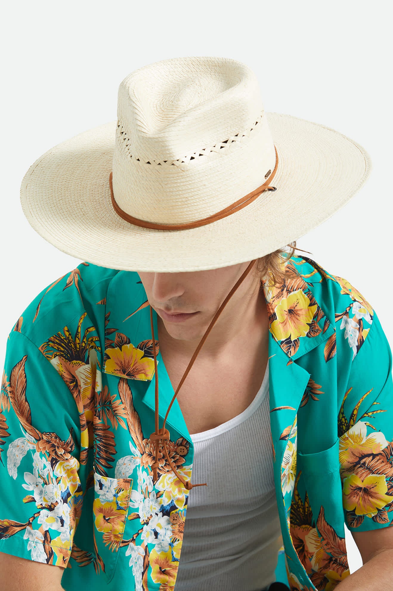 Unisex Beck Straw Rancher Hat in the color Natural - Men's Front View