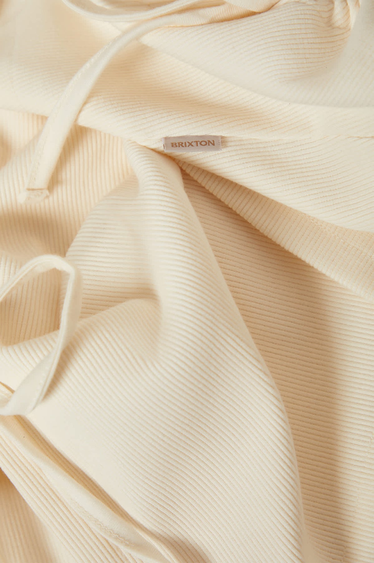 Women's Ribbed Cinch Mini Dress in the color Off White - Additional Laydown image