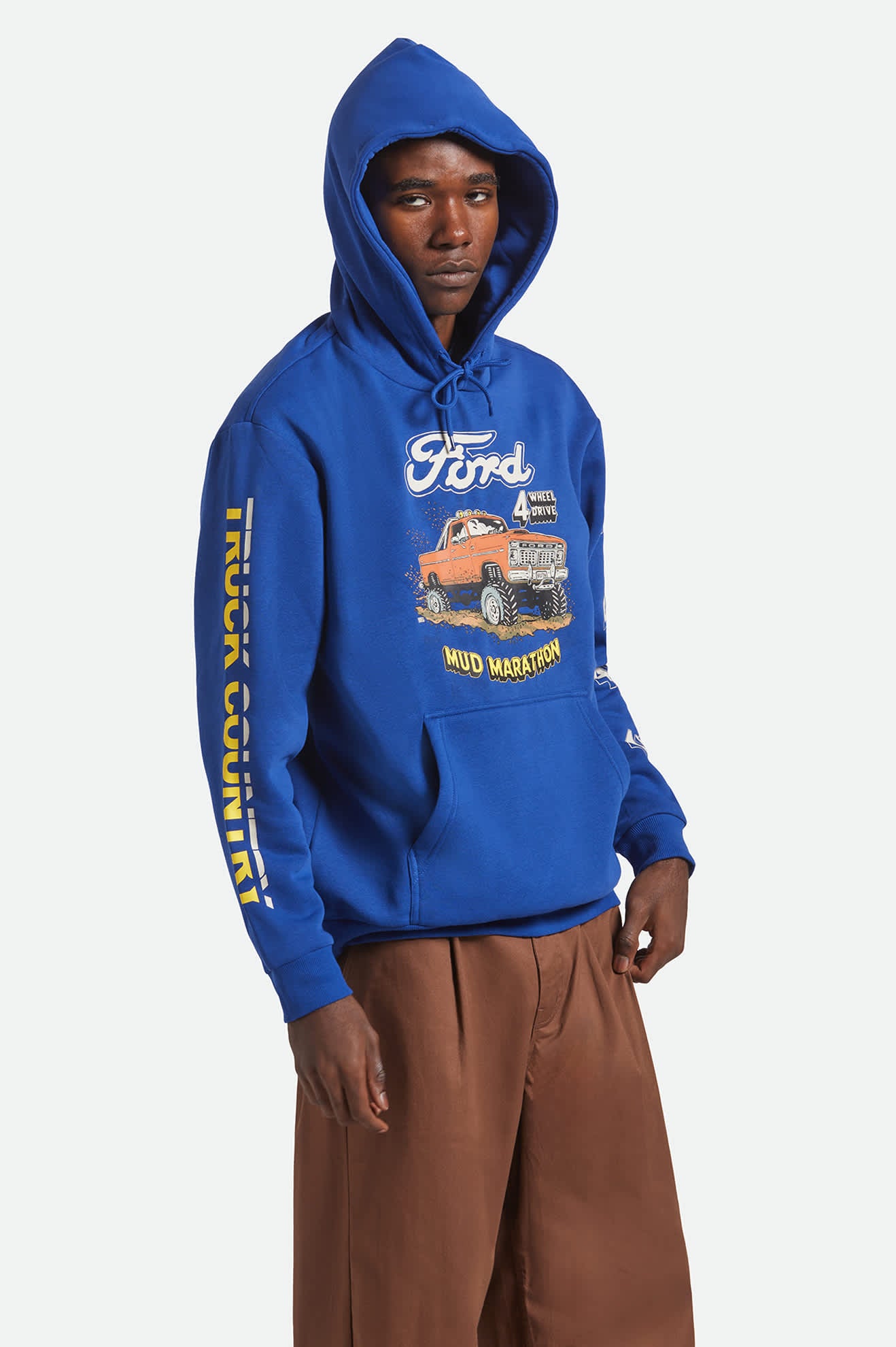 Men's Ford Mud Marathon Relaxed Fleece Hoodie in the color Ford Blue - Additional Fit image