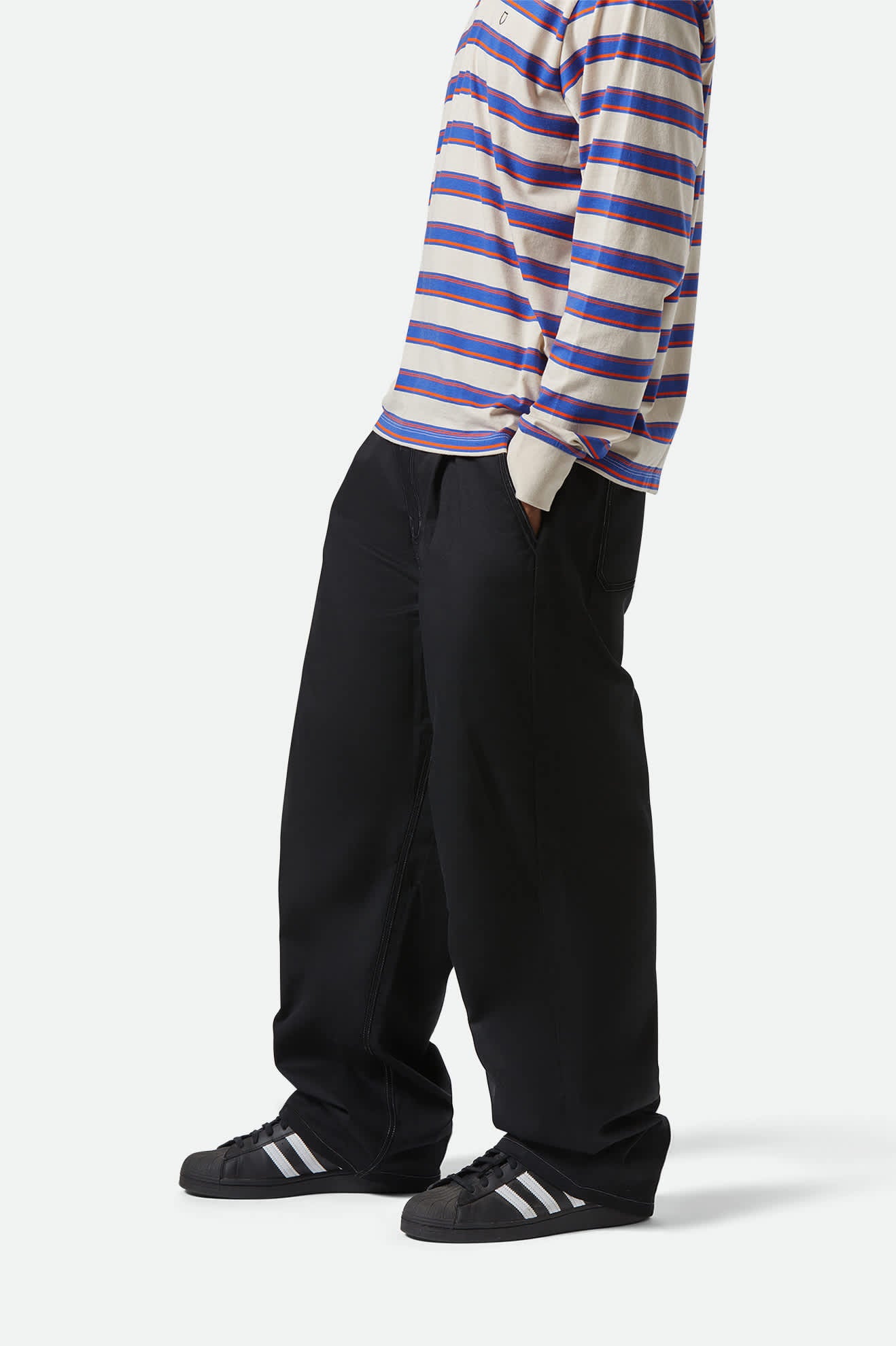 Men's Baggy Skate Pant in the color Black - Men's Side View