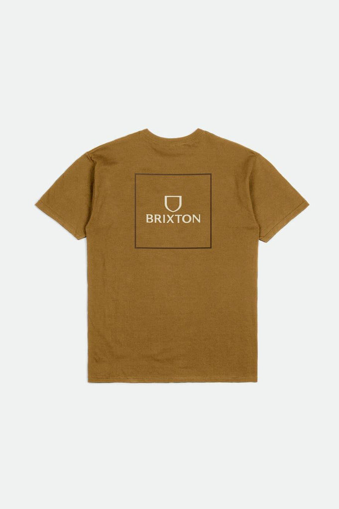 Brixton Alpha Square S/S Standard Tee - Golden Brown/Off White/Desert Palm