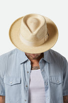Unisex Swindle Straw Fedora in the color Natural/Natural - Additional Fit image
