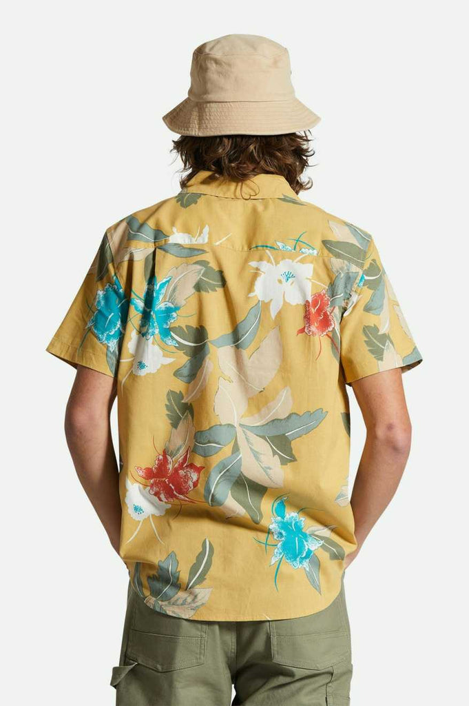 Men's Fit, Back View | Charter Print S/S Shirt - Sunset Passion