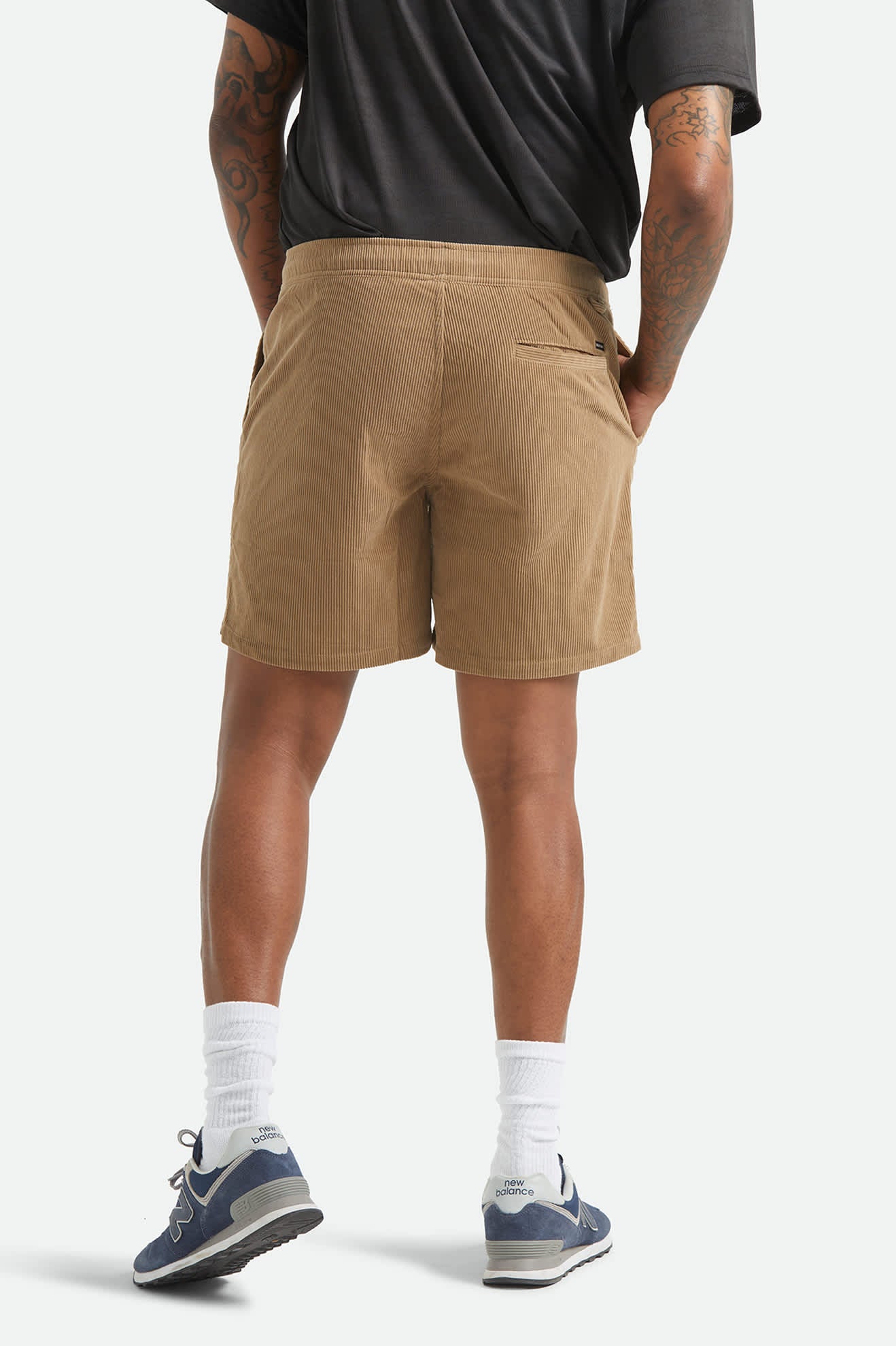 Men's Everyday Corduroy Short in the color Vintage Khaki - Men's Back View