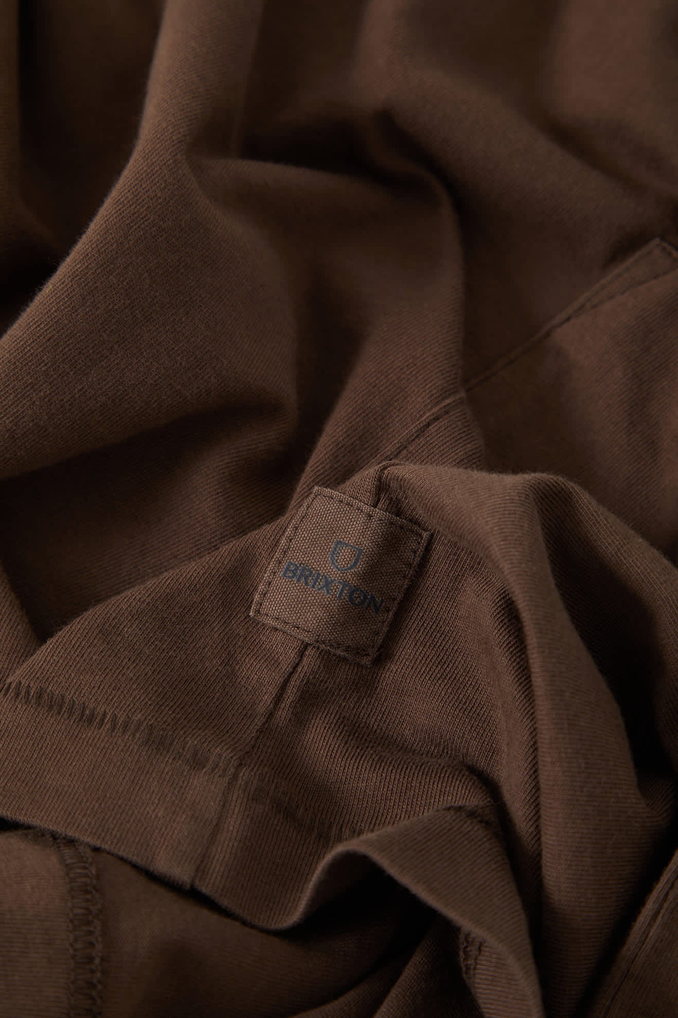 Men's Brixton Baseline Pocket T-Shirt in the color Walnut Brown Vintage Wash - Additional Laydown image