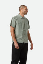Men's Assembly S/S Shirt in the color Pine Needle/Whitecap - Men's Side View