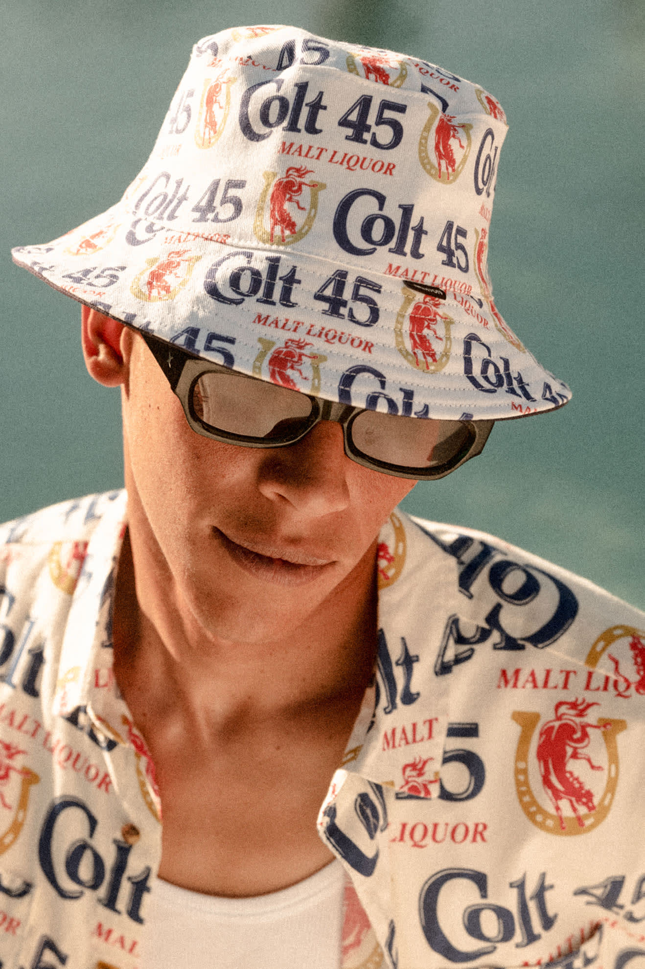 Unisex Colt 45 X Brixton Bucket Hat in the color Multi/Midnight Blue - Men's Lifestyle 2.0