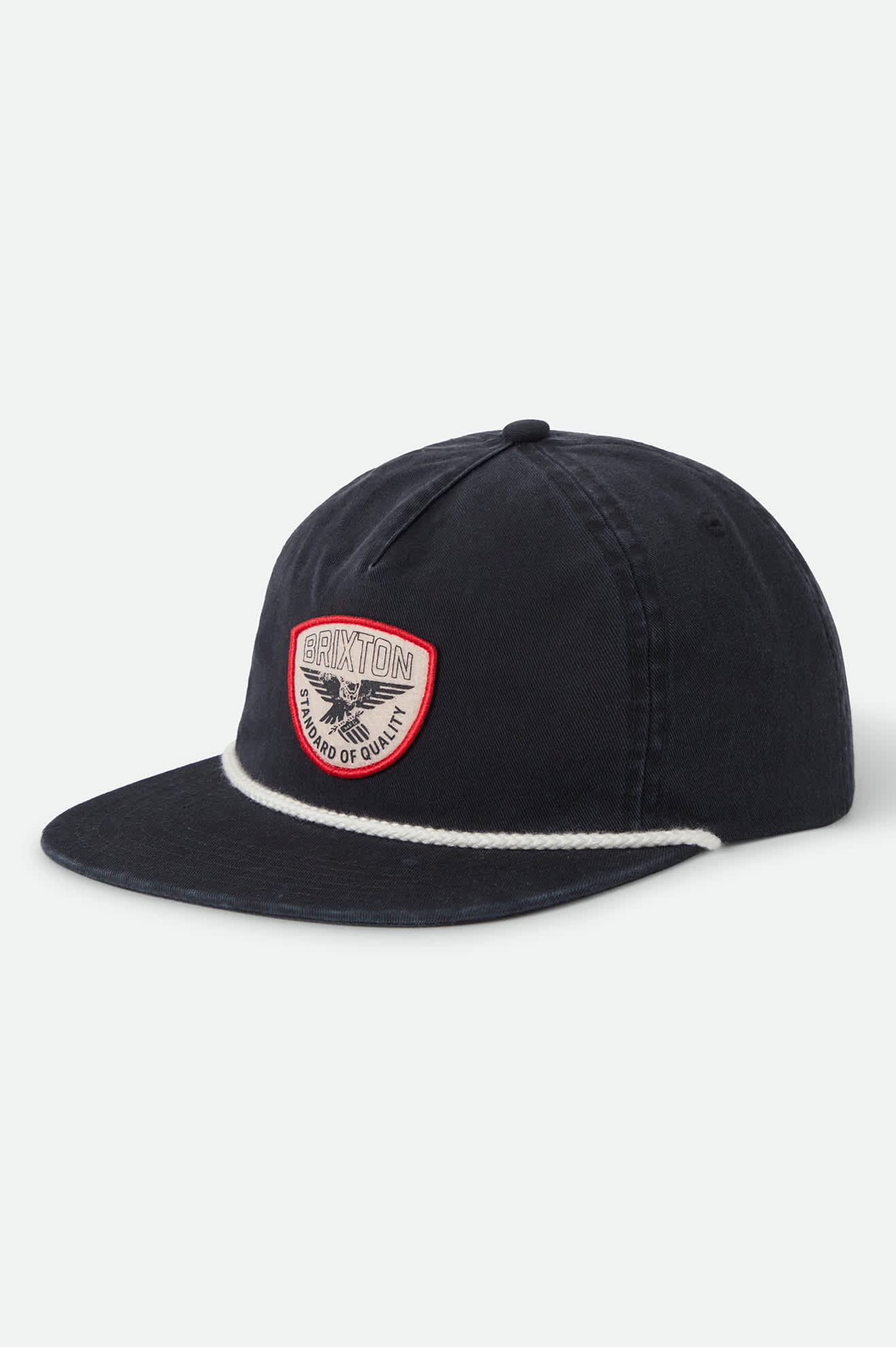 Unisex Watcher Snapback in the color Black - Front Product Laydown Image