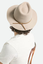 Unisex Wesley Fedora in the color Timeless Taupe - Men's Back View