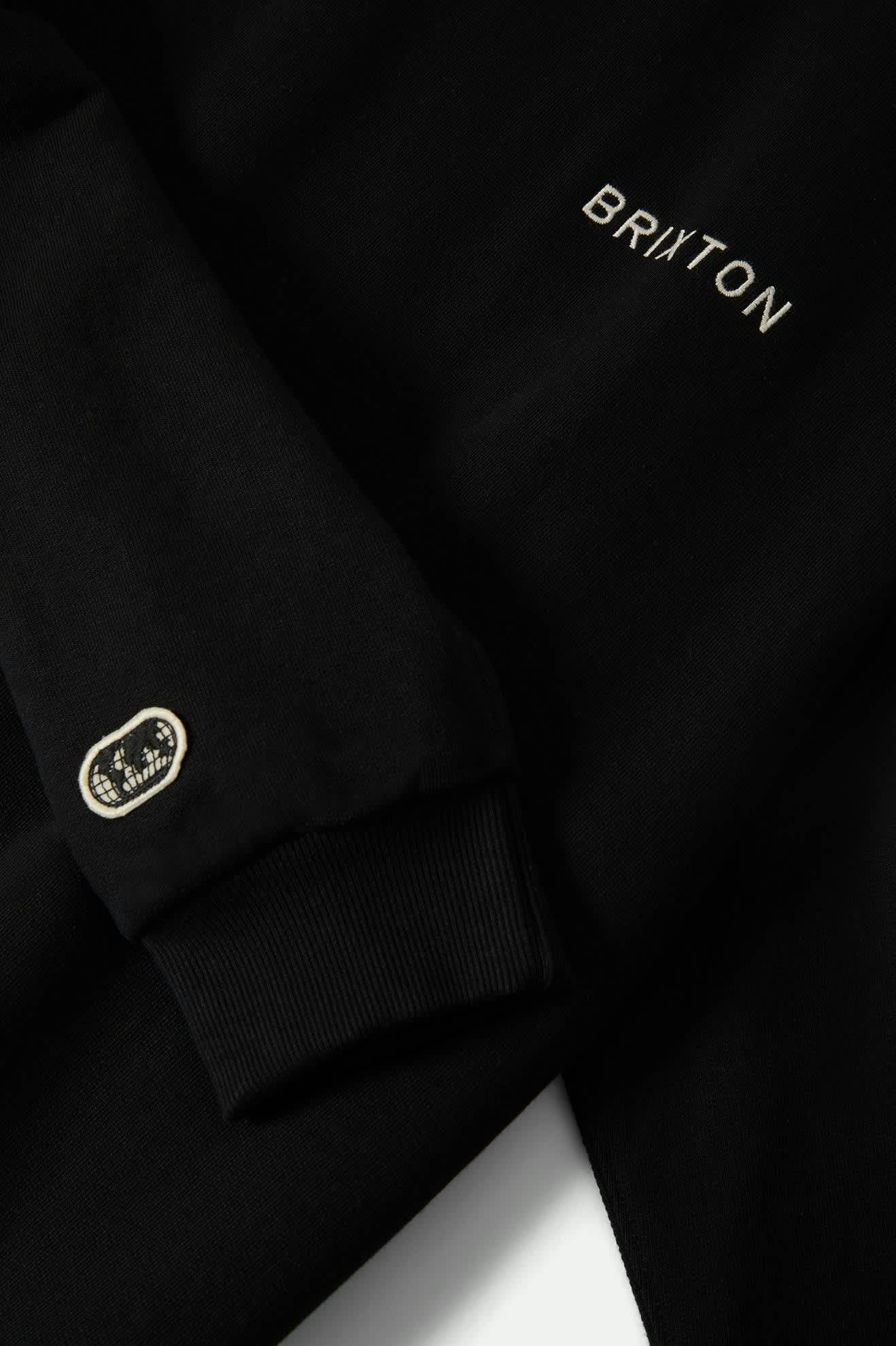 Men's Embroidered Heavyweight Oversized Crew in the color Black - Additional Laydown image