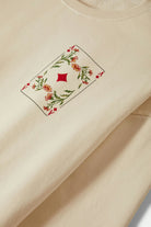 Women's Botanical Ace of Diamonds Crew in the color Whitecap - Additional Laydown image