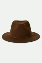 Unisex Wesley WTHR GUARD™ Packable Fedora in the color Coffee - Additional Style View