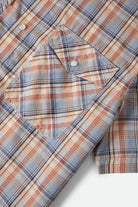 Men's The Breezy Wayne Short Sleeve Shirt in the color Blue Multi Plaid - Additional Laydown image
