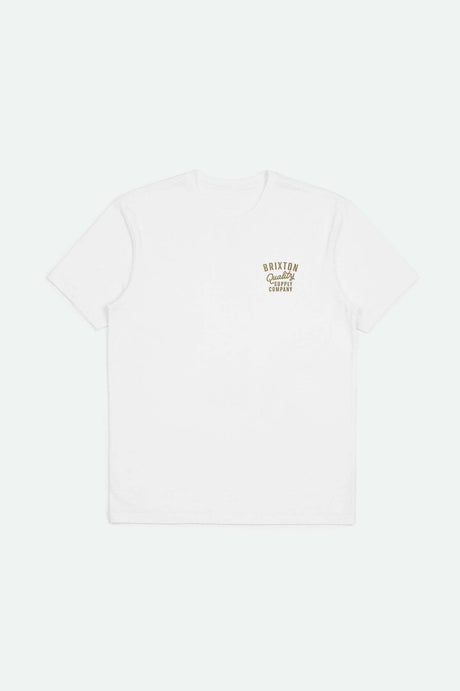 Brixton Men's Hubal S/S Tailored T-Shirt - White/Brass | Main