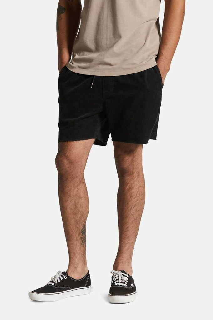 Men's Fit, Front View | Madrid II Corduroy Short 5" - Black Cord