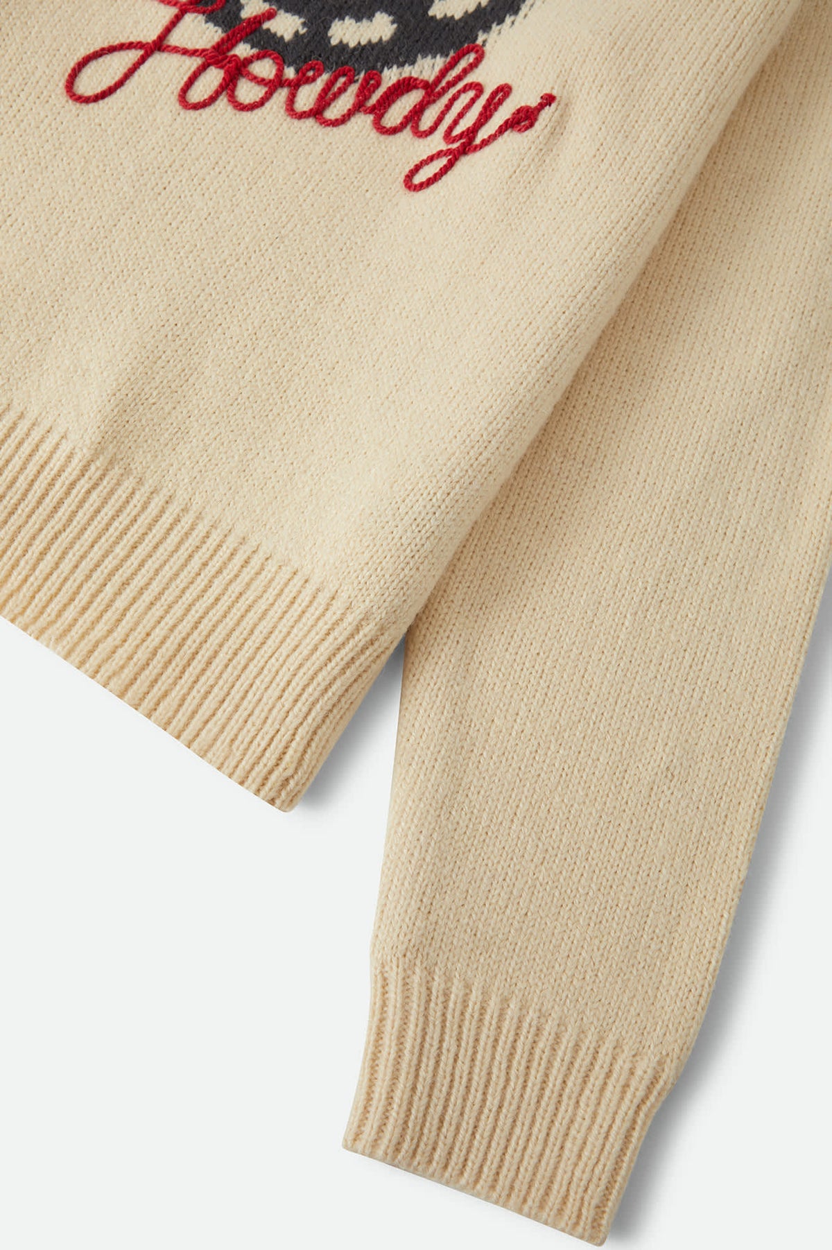 Women's Howdy Crew Sweater in the color Whitecap - Additional Laydown image