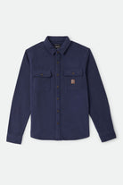 Men's Bowery Heavyweight Flannel in the color Washed Navy - Front Product Laydown Image