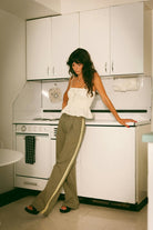 Women's The Jane Lightweight Wide Leg Pant in the color Olive Surplus - Men's Lifestyle image