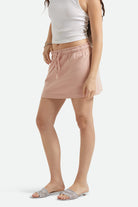 Women's Carefree Organic Garment Dye Lounge Short in the color Silver Pink - Additional Fit image
