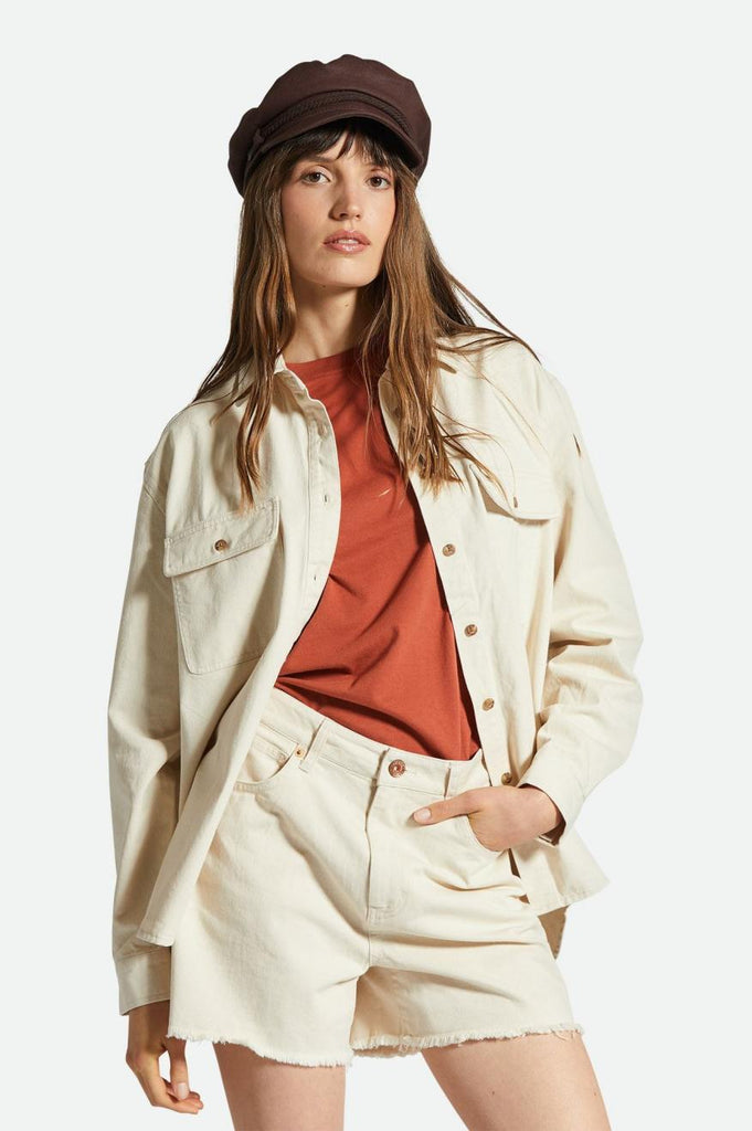 Women's Fit, Front View | Bowery Boyfriend Overshirt - Natural