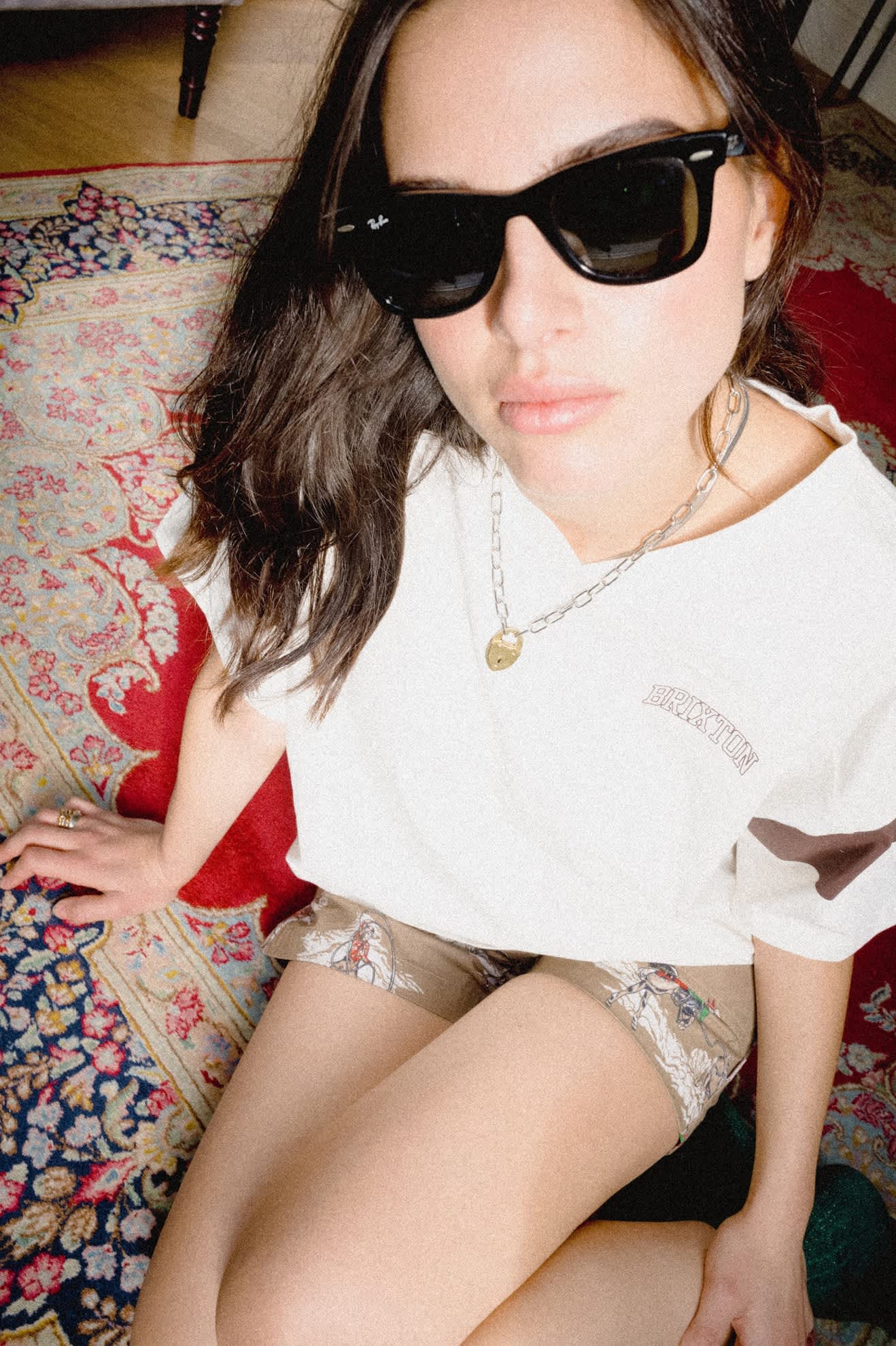 Women's Brixton Boxy Cropped Football T-Shirt in the color Off White - Women's Lifestyle 2.0