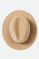 Unisex Roma Straw Packable Fedora in the color Multi Brown/Chocolate - Additional Laydown image