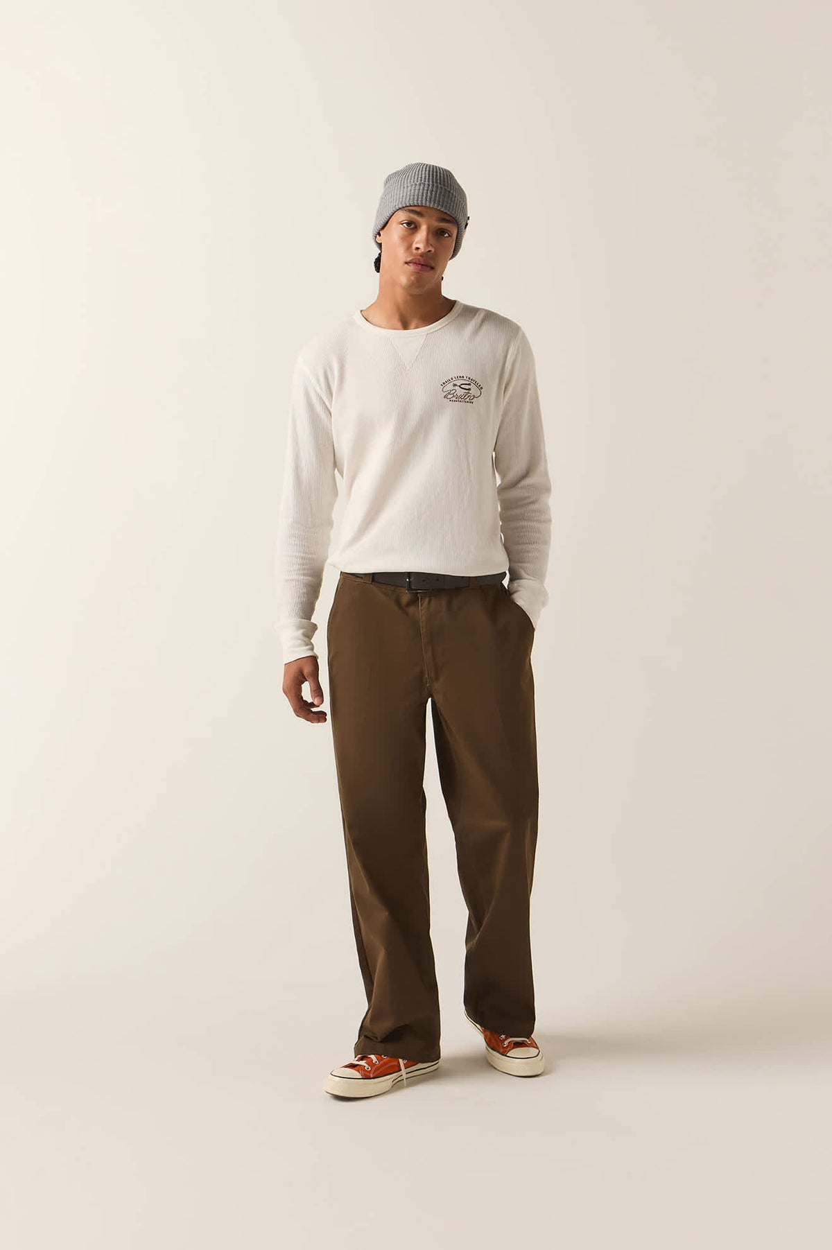 Men's Trails Waffle Knit Top in the color Off White - Additional Fit image