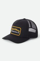 Women's Take It Easy Netplus Trucker Hat in the color Washed Black - Front Product Laydown Image