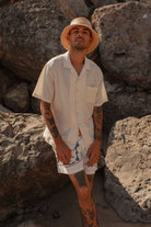 Men's Lifestyle 1 | Bunker Linen Blend S/S Camp Collar Woven Shirt - Whitecap