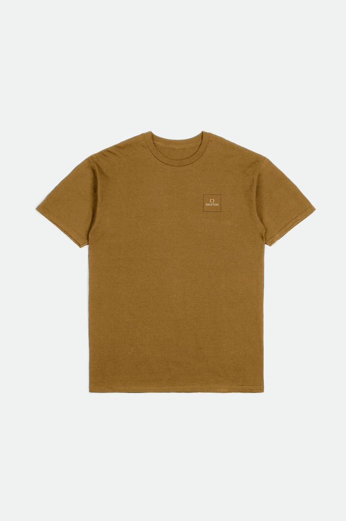 Brixton Alpha Square S/S Standard Tee - Golden Brown/Off White/Desert Palm