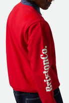 Men's Inwood Crew in the color Crimson - Men's Back View