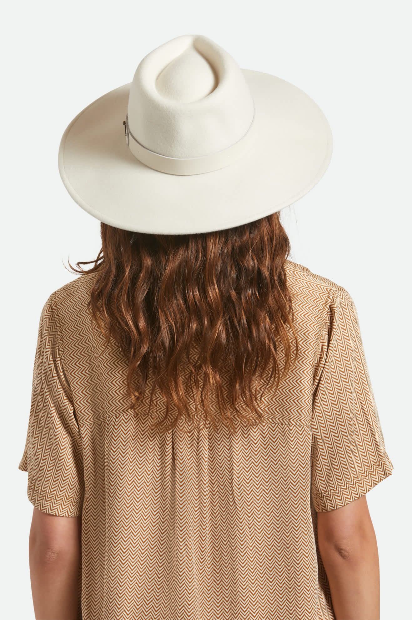 Women's Eleanor Felt Packable Hat in the color Off White - Women's Back View