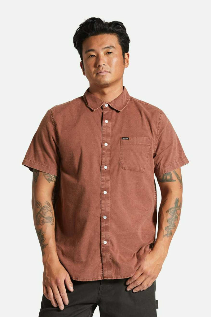Men's Fit, Front View | Charter Sol Wash S/S Woven Shirt - Sepia Sol Wash