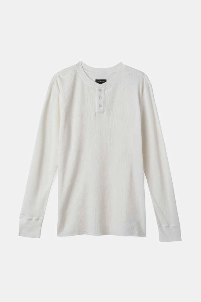 Brixton Men's Reserve Henley L/S - Off White | Profile