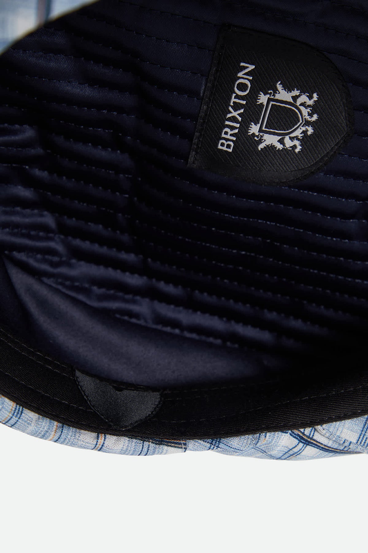 Unisex Century Barrel Snap Cap in the color Blue Window Plaid - Additional Laydown image