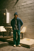 Men's Arctic L/S Fleece Mock Neck Jacket in the color Washed Navy - Men's Lifestyle image