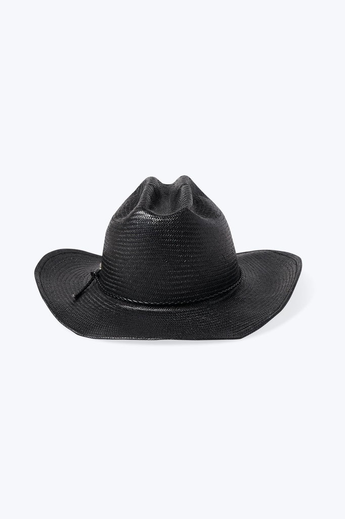 Brixton Unisex Range Straw Cowboy Hat - Black | Back