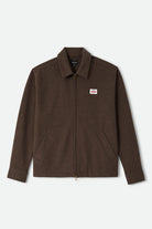 Men's Trademark Zip Flannel Jacket in the color Heathered Brown - Front Product Laydown Image