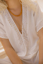 Women's Seaside Eyelet Top in the color Off White Eyelet - Men's Lifestyle image