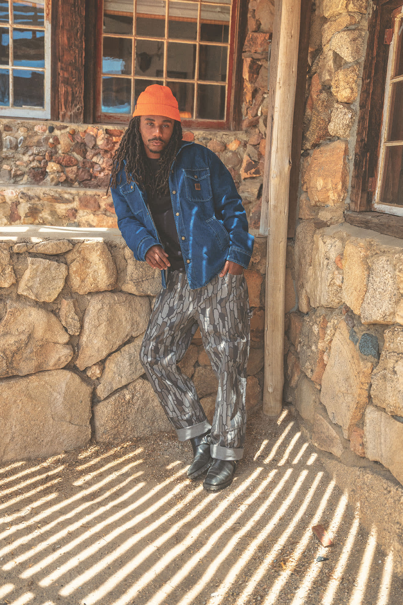 Men's Durham Sherpa Lined Jacket in the color Medium Wash Denim - Men's Lifestyle 2.0
