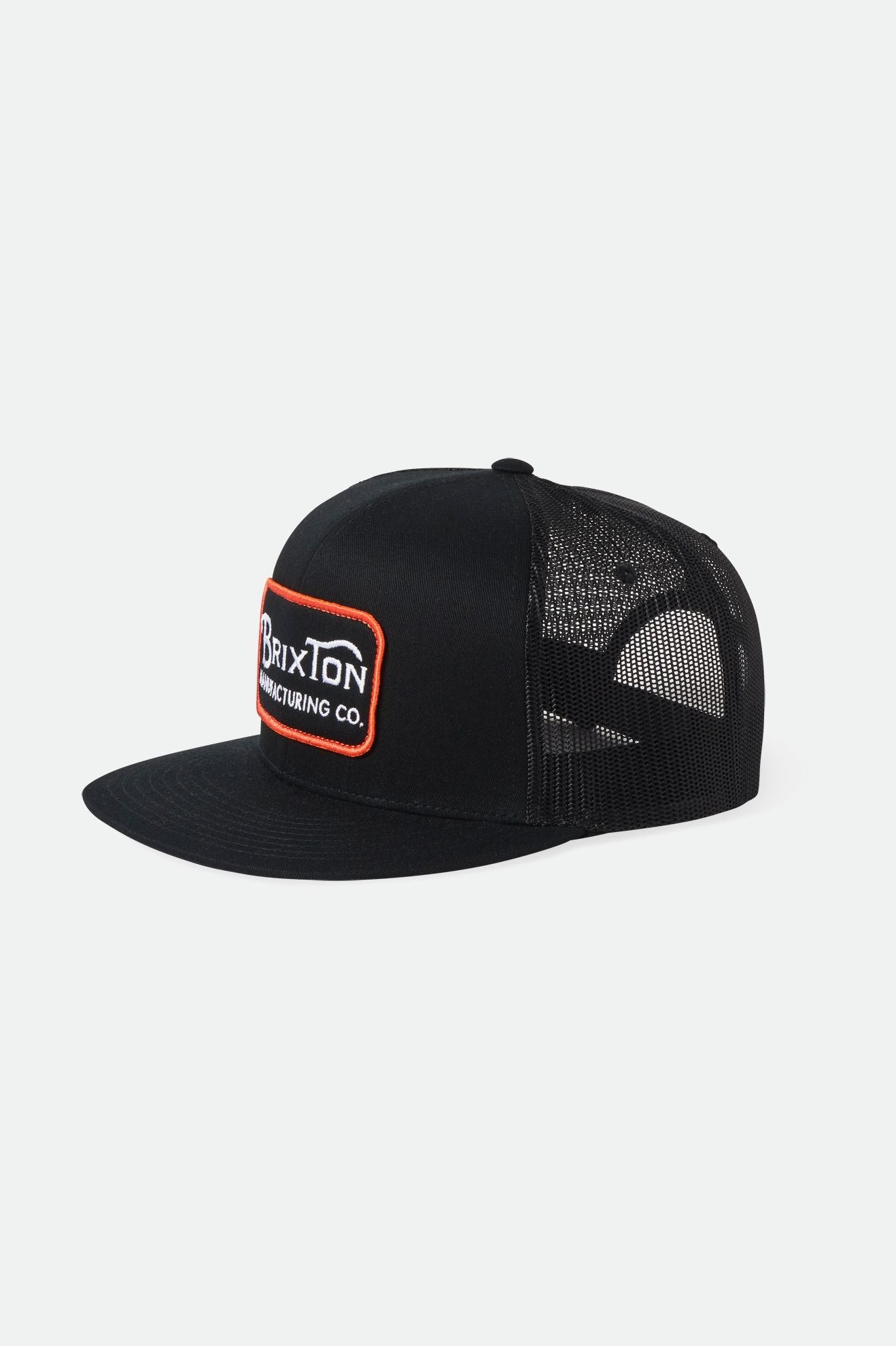 Brixton Men's Grade HP Trucker Hat - Black/Orange/White | Profile