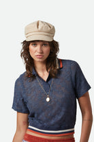 Women's Retro Mesh S/S Polo in the color Washed Navy - Women's Featured View