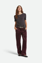 Women's Essex Patched Painter Pant in the color Port - Additional Fit image