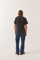 Men's Brixton Baseline Henley T-Shirt in the color Black - Men's Back View