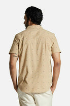 Men's Fit, Back View | Charter Print S/S Woven Shirt - Sand Pyramid