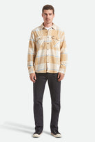 Men's Bowery Flannel in the color Whitecap/Sand/Cyber Blue - Additional Fit image
