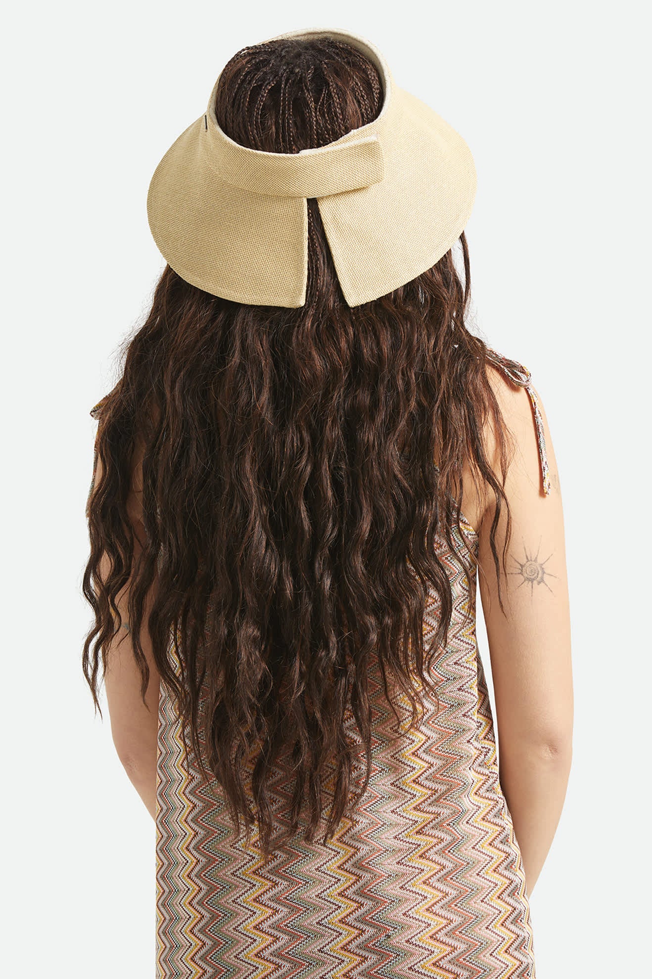 Women's Jasmine Packable Visor in the color Tan/Tan - Women's Back View